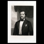 "DOM PEDRO II  Emperor of Brazil". Gravura em aço de John Sartain. 16,2 x 12,5 cm (MI). 24 x 16,5 cm (ME).