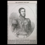 DON PEDRO II, Emperor of Brazil, 1852 - Xilografia do jornal The Illustrated London News. 21 x 16 cm (MI).