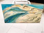 Enorme pintura óleo sobre tela assinada. Medindo 120cm x 60cm. Não acompanha a moldura.