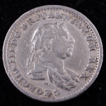Numismática: Rara Moeda Estrangeira, ESSEQUIBO & DEMERARY, Valor 1/4 Gulden, Ano 1816, Prata, Peso 2 g, Diâmetro 16,5 mm, Estado de Conservação Muito Bem Conservada.