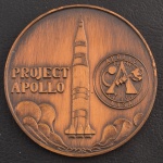 Medalha Comemorativa, Projeto Apollo II, Data 16 de Julho de 1969, Bronze, Flor de Cunho.