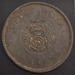 Medalha Comemorativa, Jamaica - Port Royal ( na época Domínio Espanhol ), Data 1692, Estanho, Muito Bem Conservada.