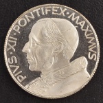 Medalha Comemorativa do Vaticano, Papa Pio XII , Datas 1939/1958, Banhado a Prata, Espelhada - Flor de Cunho.