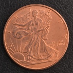Medalha Comemorativa dos Estados Unidos da América, 1/4 Onça de Cobre, sem Data, Bronze, Flor de Cunho.