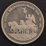 Medalha Comemorativa, Alemanha - 200 Anos de Brandemburgo 1791/1991, Níquel, Flor de Cunho.