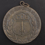 Medalha Esportiva, Comissão de Desportos do Exército/ Clube Militar, Data 1973, bronze Prateado, Muito Bem Conservada