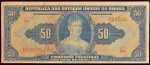 Cédula Brasileira, " Autografada ", Valor 50 Cruzeiros, 1ª Estampa, Efígie Princesa Isabel, Período de Circulação 1943/1960, Muito Bem Conservada.