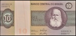 Cédula Brasileira, Valor 10 Cruzeiros, Reposição com *, Efígie D.Pedro II, Ano 1970, Flor de Estampa.