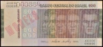 Cédula Brasileira, Carimbo " MODELO  ", Valor 500 Cruzeiros, Data 1972, Série A00000,  com Pequenas Manchas - Flor de Estampa