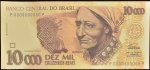 Cédula não Aprovada do Brasil, " Cópia Colorida ", Valor 10.000 Cruzeiros Reais, Efígie Rendeira, Data 1994, Papel Novo.