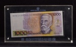 Reprodução de Cédula Brasileira, no Acrílico, Banco Central do Brasil - 2008 Ano Nacional Machado de Assis ( 1839/1908), Excelente Estado de Conservação.