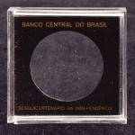 Estojo de Acrílico do Sesquicentenário da Independência do Brasil, " VAZIO ", Espaço para a Moeda de 20  Cruzeiros de 1972, Banco Central do Brasil, Excelente Estado de Conservação.