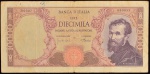 Cédula Estrangeira, ITÁLIA, Valor 10.000 Liras, Período 1962/1973, Muito Bem Conservada.