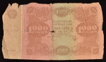 Cédula  Estrangeira, RÚSSIA, Valor 1000 Roubles, Data 1922, Bem Circulada.