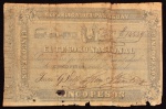 Cédula  Estrangeira, PARAGUAI, Valor 5 Pesos, Data 1861, Muito Bem Conservada.