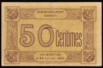 Cédula Particular, FRANÇA, Sindicato Geral de Comerciantes e Industriais, Valor 0,50 Centavos, Data 22 de Julho de 1920, Muito Bem Conservada.