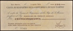 Cédula Particular, SAN MARINO ( Banco de Poupança da República - Cédula de Emergência ), Valor 150 Liras, Data 05/04/1976, Raridade - Excelente Oportunidade, S101 do Catálogo Internacional de Cédulas Particulares, Flor de Estampa.