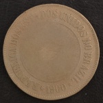 Rara Moeda do Brasil, República, Valor 200 Reis, Ano 1900, Níquel, Muito Bem Conservada.