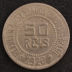 Moeda do Brasil, República, Valor 50 Reis, Ano 1926, Níquel, Muito Bem Conservada.