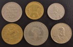 Coleção Completa das Moedas do Brasil, Comemorativa ao 4º Centenário de São Vicente - VICENTINA, Valores 100; 200; 400; ( Níquel ) 500; 1000 ( Bronze Alumínio - as mais raras ) e 2000 ( Prata ) Reis, Data 1932, Flor de Cunho.