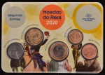 Set Completo com as Moedas da Segunda Família do Real, Data 2020, Acompanha Cartela Explicativa Original da Casa da Moeda do Brasil, Tiragem 5000 Unidades, Brilho Original da Cunhagem - Flor de Cunho.