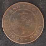 Moeda Estrangeira, HONG KONG,  Valor 1 Cent, Data 1903, Bronze, Muito Bem Conservada.