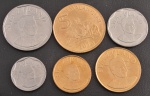 Coleção de Moedas da SWAZILAND, Valores 1; 2; 5; 10; 20 e 50 Cents, Ano 2015, Aço e Bronze Alumínio, Flor de Cunho.