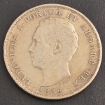 Moeda de PORTUGAL, Reino Ludovicus I, Valor 500 Reis, Data 1886, Prata, Peso 12 g, Diâmetro 30 mm, Muito Bem Conservada.