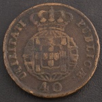 Moeda de PORTUGAL, Reino D.João VI, Valor 40 Reis, Data 1822, Bronze, Muito Bem Conservada.