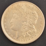 Moeda dos ESTADOS UNIDOS DA AMÉRICA, Valor 1 Dollar, Data 1921, Prata, Peso 26,5 g, Diâmetro 38 mm, Flor de Cunho.