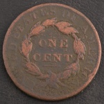 Moeda dos ESTADOS UNIDOS DA AMÉRICA, Valor 1 Cent, Data 1826, Bronze, Peso 10 g, Diâmetro 28 mm, Muito Bem Conservada.