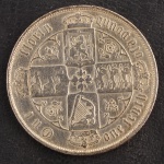 Moeda Estrangeira, INGLATERRA, Rainha Vitória,  Valor Florin = 2 Schillings, Data 1864/1887, Prata, Peso 11 g, Diâmetro 30 mm,  Muito Bem Conservada.