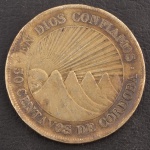 Moeda Estrangeira, NICARÁGUA, Valor 50 Centavos de Cordoba, Data 1912, Prata, Peso 12 g, Diâmetro 33 mm,  Soberba.