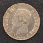 Moeda do Império Francês, Napoleão III, Valor 20 Centavos, Data 1860, Peso 1 g, Diâmetro 15 mm, Soberba