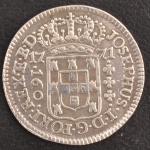 Moeda do Brasil, Colônia - Reinado D.José I, Valor 160 Reis, Data 1771, Prata, Peso 4,44 g, Diâmetro 24 mm, Soberba.