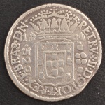 Moeda do Brasil, Colônia - Reinado D.Pedro II, Valor 320 Reis, Data 1701 ( Data Emendada de 1700) , Variante 2A, Casa da Moeda de Pernambuco, Peso 9,66 g, Diâmetro 30 mm, Muito Bem Conservada.