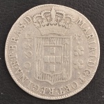 Moeda do Brasil, Colônia - Reinado D. Maria I, Valor 320 Reis, Data 1787, Variante 2A, 2º Tipo Coroa Alta, Peso 8,5 g, Diâmetro 30 mm, Muito Bem Conservada.