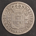 Moeda do Brasil, Colônia - Reinado D. Maria I, Valor 320 Reis, Data 1793, 2º Tipo Coroa Alta, Peso 8,5 g, Diâmetro 30 mm, MBC/Soberba.