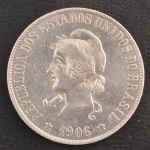 Moeda do Brasil, República, Valor 2000 Reis, Data 1906, Peso 20 g, Muito Bem Conservada