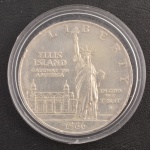 Moeda Comemorativa, ESTADOS UNIDOS DA AMÉRICA,  Centenário da Estátua da Liberdade, Valor 1 Dollar, Data 1986 S, Prata, Flor de Cunho.