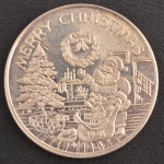 Medalha dos Estados Unidos da América, 1 Onça de Prata 999, Data 1999, Alusiva ao Natal, Flor de Cunho.