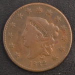 Moeda dos Estados Unidos da América, Valor 1 Centavo, Data 1832, Bronze, Alta Cotação nos Catálogos Internacionais, Soberba.