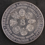 Moeda Comemorativa do URUGUAI, Valor 5000 Novos Pesos, Data 1988, Prata, Peso 25 g, Flor de Cunho.