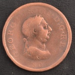 Moeda Estrangeira, INGLATERRA, Rei George III, Valor Penny, Data 1806, Bronze, Bem Circulada.