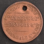 Moeda Estrangeira (Token), AUSTRÁLIA, Valor Penny, Data 1862, Bronze, com Furo - Muito Bem Conservada.