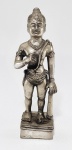 ÍNDIA - Antiga escultura de deus indiano em liga de prata, séc. XIX - Med. 18 cm. Peça somente para coleção (não serve para refino)