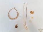 Lote de Bijuterias 6 Peças sendo 1 Broche , 1 Brinco , 2 Pingentes , 1  Colar e 1 Cordão com Pingente.