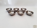 6 cumbucas para sorvete.. em aço inox espesso. Medida 12X9 cm diâmetro.