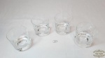 4 Copos para whisky em vidro. Medida 8 cm de diâmetro e de altura.