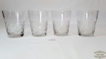 4 Copos para  aperitivo cristal   em  lapidaçao  losango lapidado.. Medida 7 cm diâmetro e 9 cm altura.